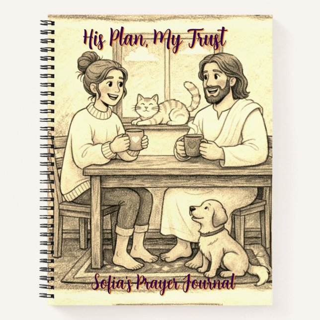 Cuaderno Full Cover Sepia Jesus Notebook - Personalized (Anverso)
