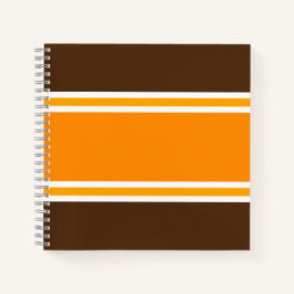 Cuaderno Fun 70 Naranja brillante franjas blancas amarillas