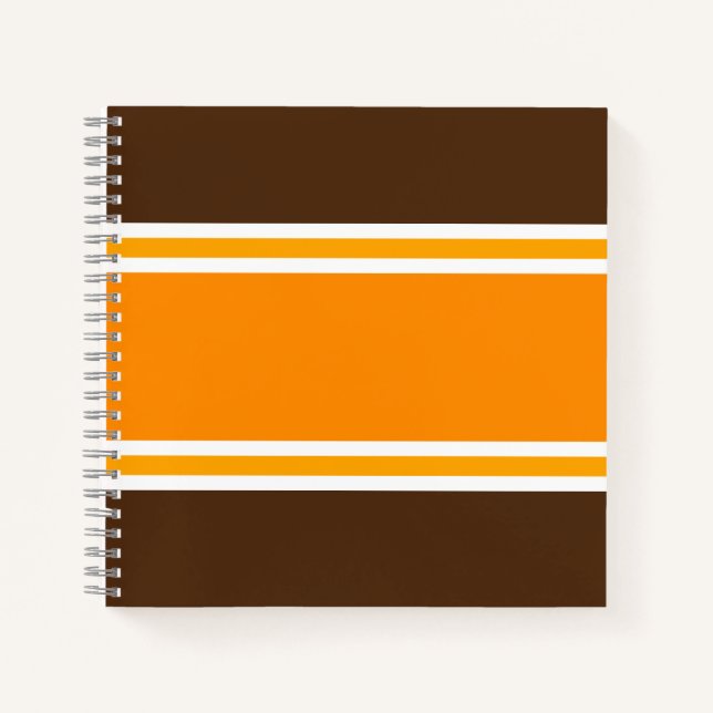 Cuaderno Fun 70 Naranja brillante franjas blancas amarillas (Anverso)