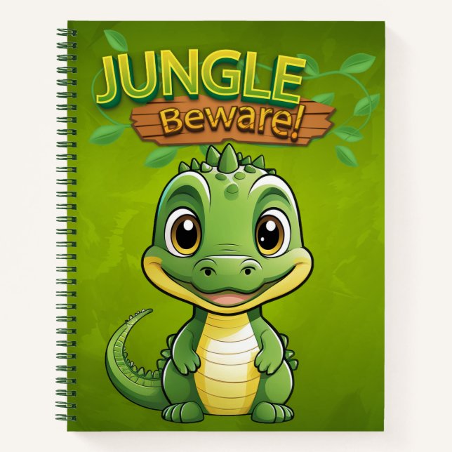 Cuaderno Fun Alligator Wild Nature Tropical Gator Green 🐊 (Anverso)