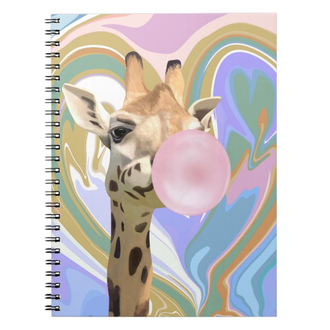 Cuaderno Fun Bubblegum Bearing Giraffe Liquid Swirl Blue (Frente)