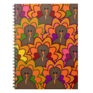 Cuaderno Fun Colorful Thanksgiving Turkeys