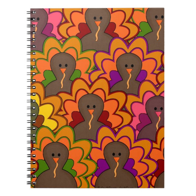Cuaderno Fun Colorful Thanksgiving Turkeys (Frente)