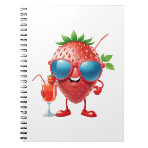 Cuaderno Fun de fresa vacaciones alegre bebida tropical