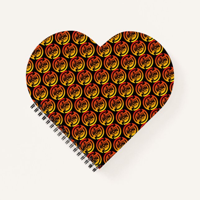 Cuaderno Fun Eat Sleep Run Repetir Sunset Pattern Heart (Anverso)