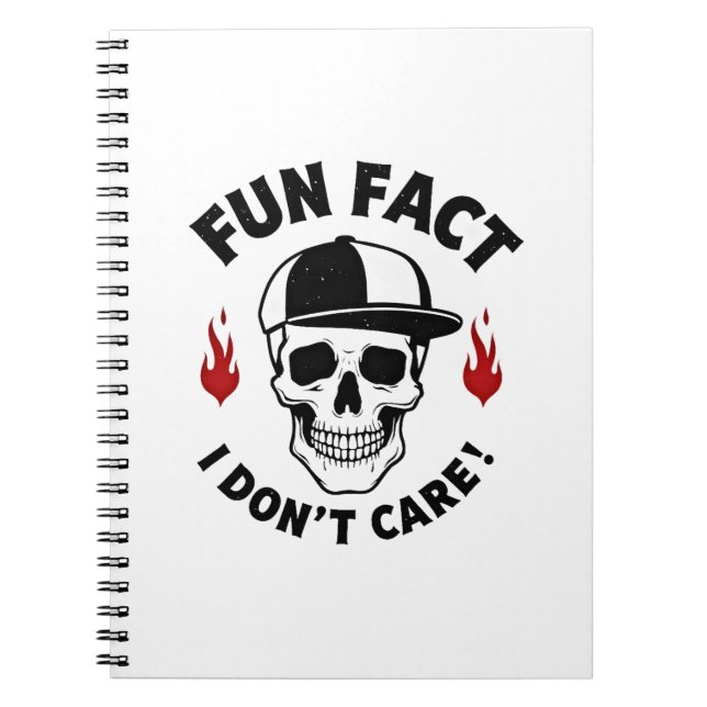 Cuaderno Fun Fact I Don't Care Funny Skeleton Saying (1) (Frente)