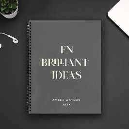 Cuaderno Fun Guay Gray Custom Name Brillante Ideas Planner