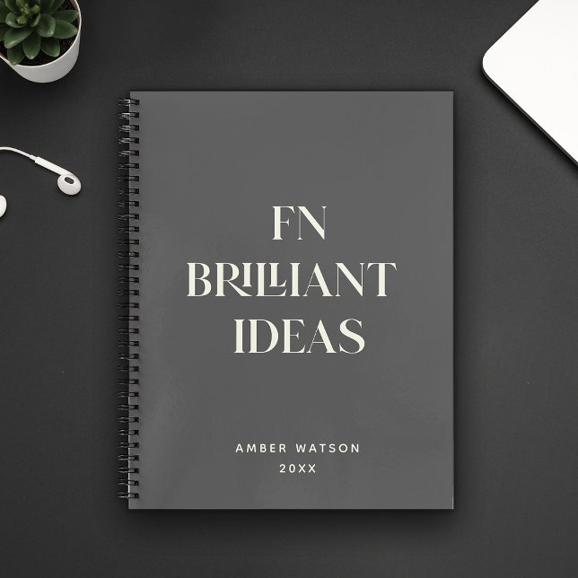 Cuaderno Fun Guay Gray Custom Name Brillante Ideas Planner (Subido por el creador)