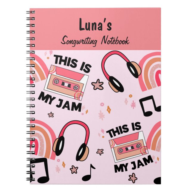 Cuaderno Fun Pink Girls Songwriting Notebook (Frente)