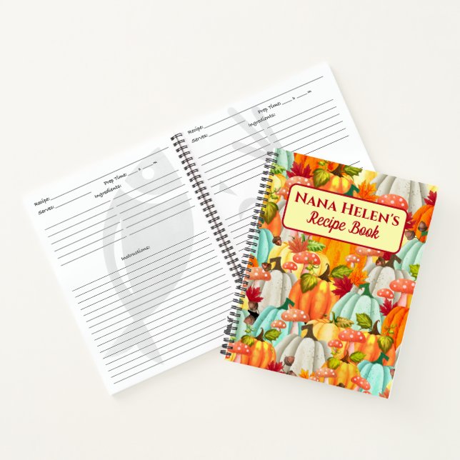 Cuaderno Fun Pumpkins Mushrooms Y Fall Lees Receta (Interior)