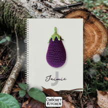 Fun Purple Modern Crochet Mínimo Cochet Eggplant N