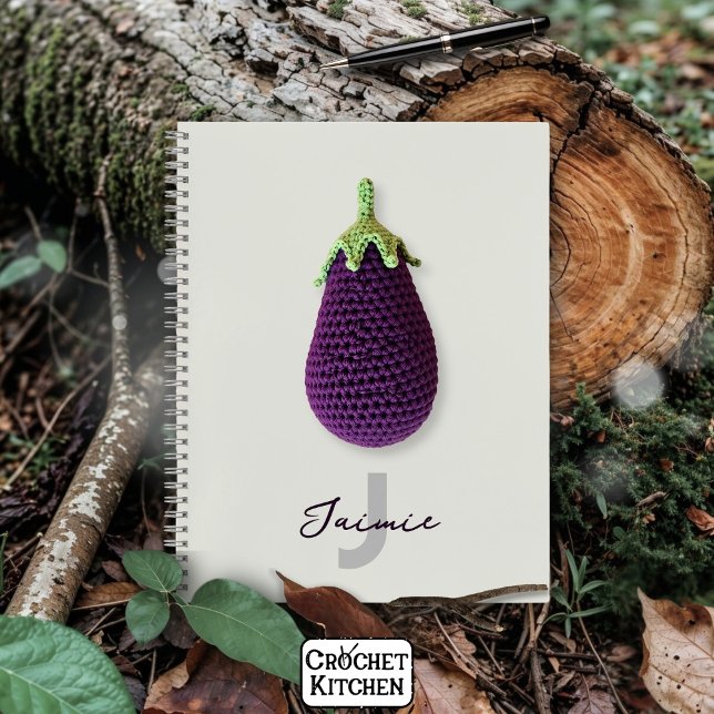 Cuaderno Fun Purple Modern Crochet Mínimo Cochet Eggplant N (Subido por el creador)