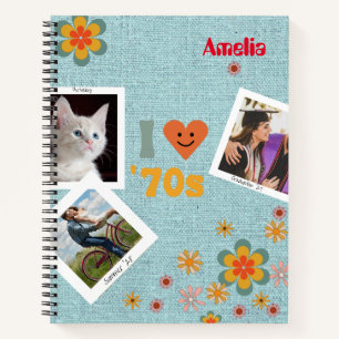 Cuaderno Fun retro 70 Personalized Faux Denim