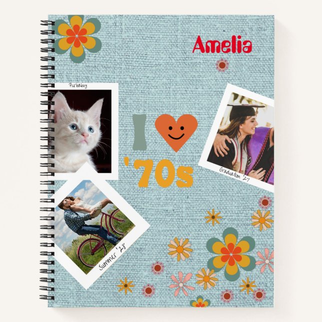 Cuaderno Fun retro 70 Personalized Faux Denim (Anverso)