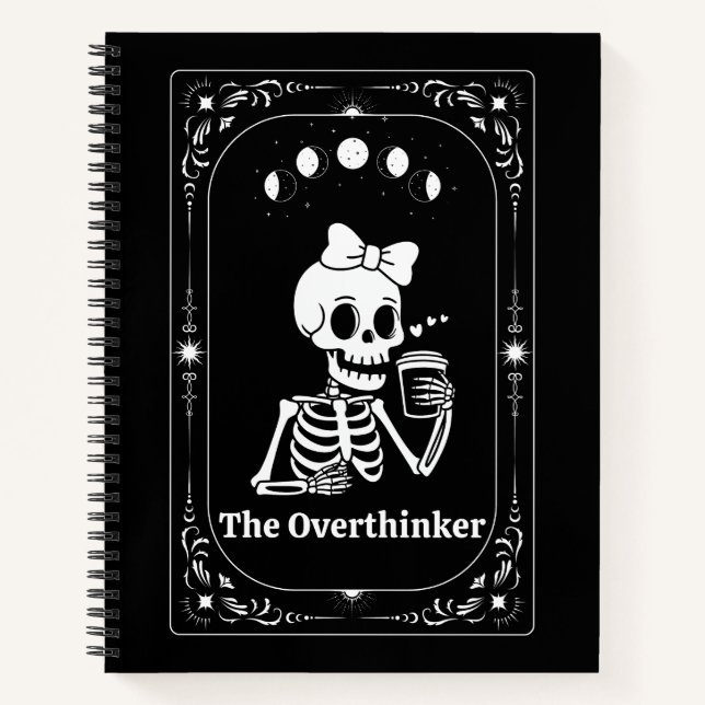 Cuaderno Fun Skeleton Tarot Card Bruja del Gótico del cráne (Anverso)