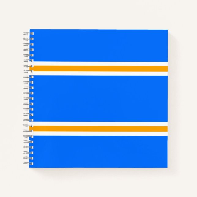Cuaderno Fun Sleek Brillante Azul Amarillo Blanco Carreras  (Anverso)