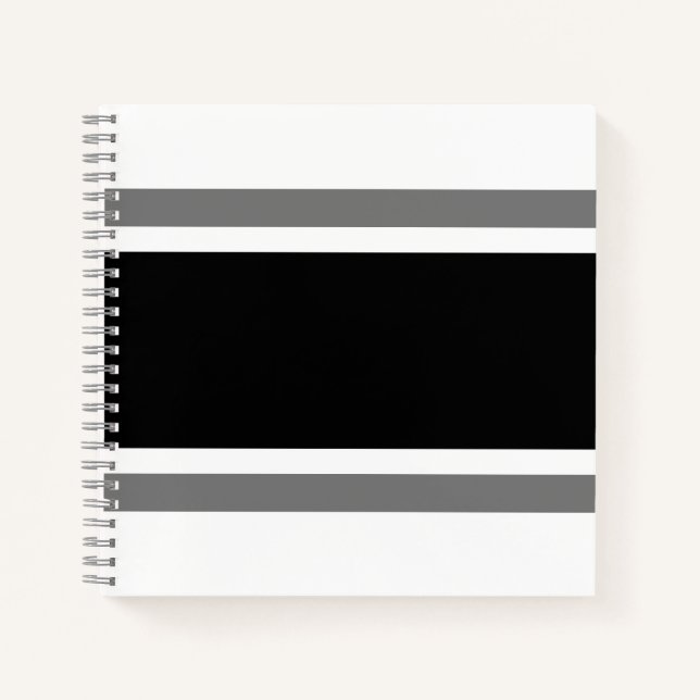 Cuaderno Fun Sporty Wide Black Gray Carreras Strips On Whit (Anverso)