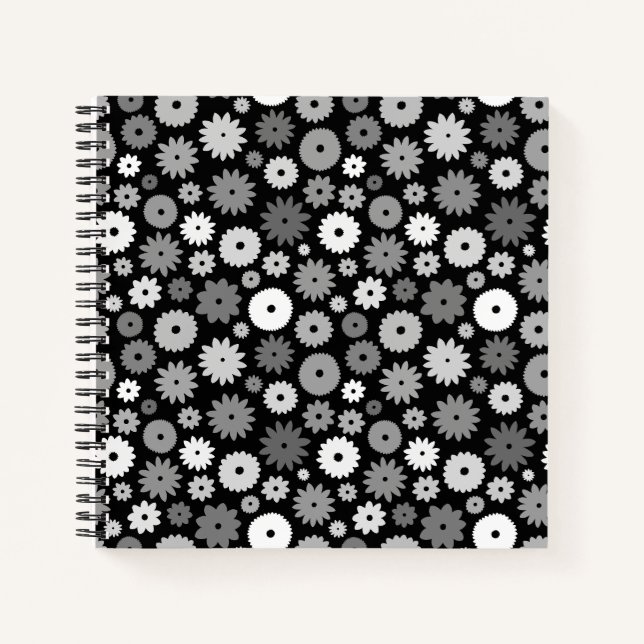 Cuaderno Funda Case-Mate iPhone de flores monocromas con pa (Anverso)