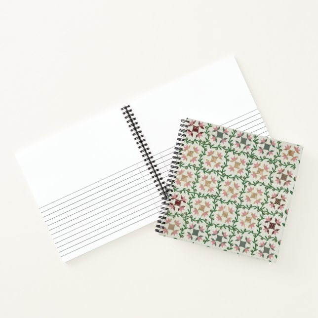 Cuaderno Funda de edredón en rosa y verde (Interior)