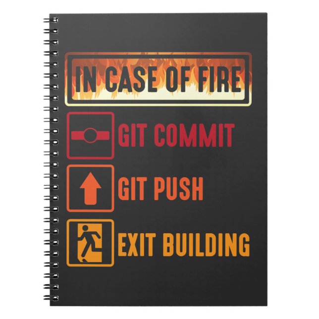 Cuaderno Funda de Fire git commit git push Coding Programad (Frente)