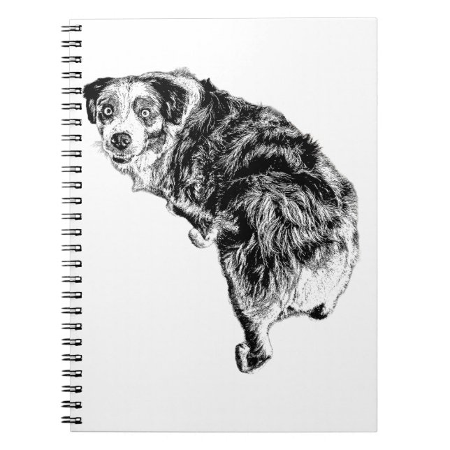 Cuaderno Funda de teléfono con perro australiano sobre el h (Frente)