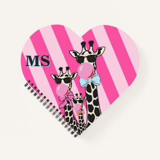 Cuaderno Funda de teléfono de jirafa linda inicial personal