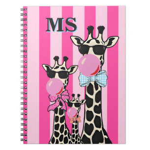 Cuaderno Funda de teléfono de jirafa linda inicial personal