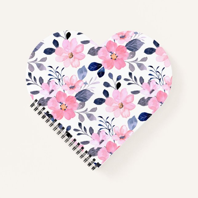 Cuaderno Funda de teléfono floral acuarela rosa elegante (Anverso)
