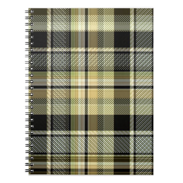 Cuaderno Funda tartán amarillo-marrón. (Frente)