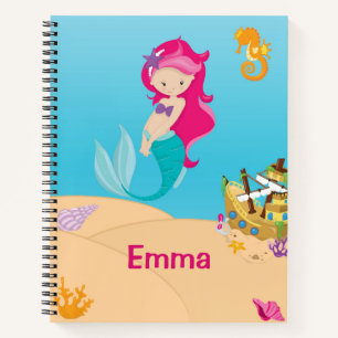 Cuaderno Fundas de suelo marino de sirena de barco portáti