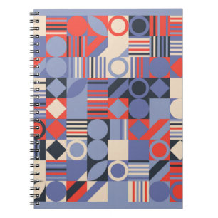 Cuaderno Fundas geométricas retro. Diseño retro Bauhaus c