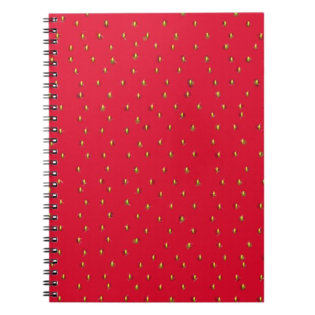 Cuaderno Fundido fondo de fresa rojo (Frente)