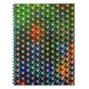 Cuaderno Fundo colorido verde, azul, laranja. ¿Saliência?