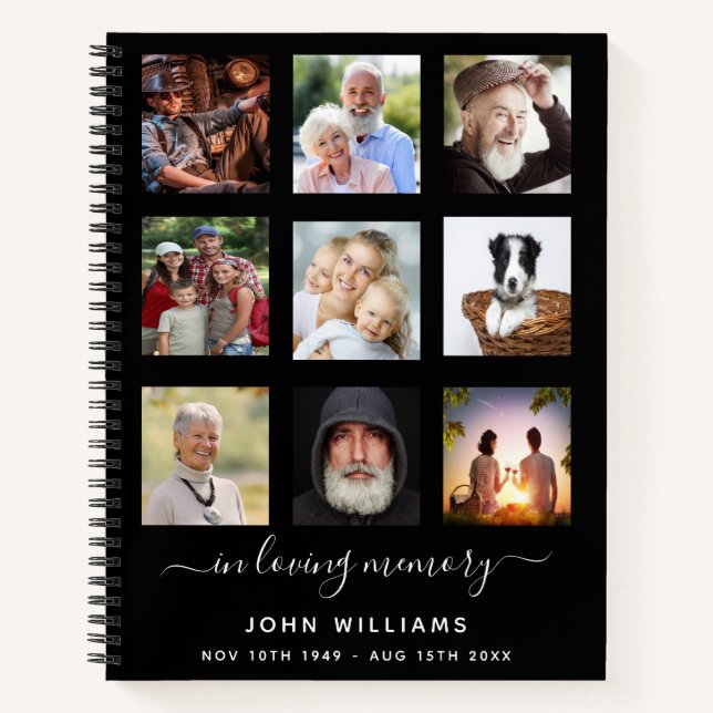 Cuaderno Funeral conmemorativo del collage de fotografías d (Anverso)