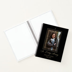 Cuaderno Funeral de fotografías doradas tradicionales y ele
