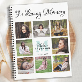 Cuaderno Funeral Personalizado 8 Photo Memorial Guest Book