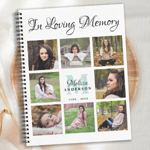 Cuaderno Funeral Personalizado 8 Photo Memorial Guest Book