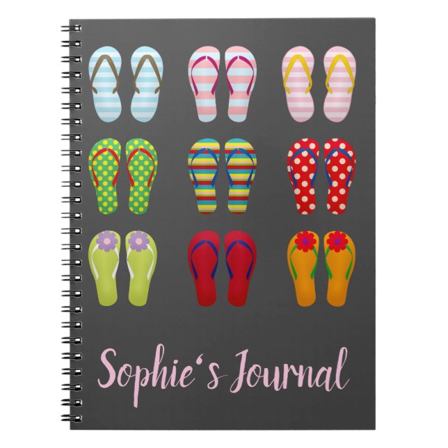 Cuaderno Funky calzado colorido Flip Flops de verano (Frente)