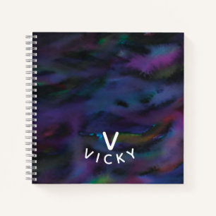 Cuaderno Funky color de agua de smokey abstracto personaliz