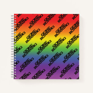 Cuaderno Funky fondo arcoiris perdido texto en ejecución