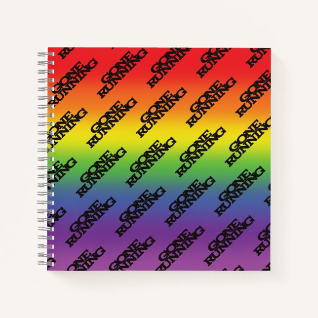 Cuaderno Funky fondo arcoiris perdido texto en ejecución (Anverso)