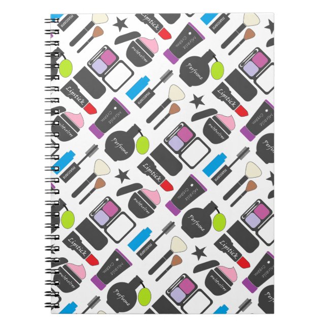 Cuaderno Funky Makeup Cosmetics Collage Pattern (Frente)