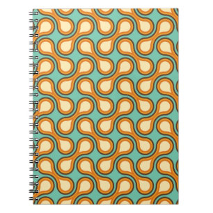 Cuaderno Funky Naranja de Barbell Círculo Gráfico Metaball 