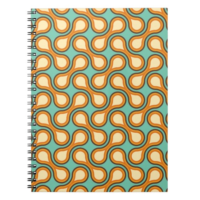 Cuaderno Funky Naranja de Barbell Círculo Gráfico Metaball  (Frente)