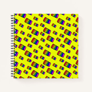 Cuaderno Funky Neon Rainbow Block Pattern