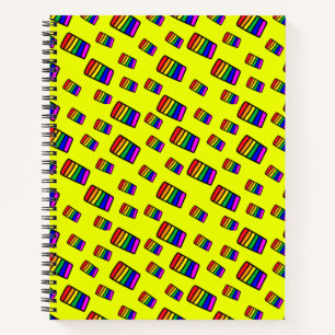 Cuaderno Funky Neon Rainbow Block Pattern