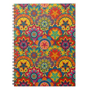 Cuaderno Funky Retro Colorido Patrón de Mandala
