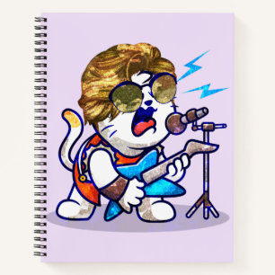 Cuaderno Funky Rockstar Cat - Guay Music Lover Kitty