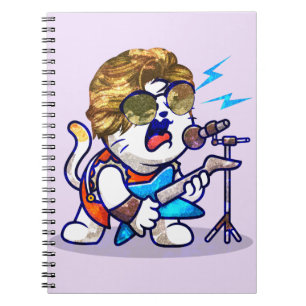 Cuaderno Funky Rockstar Cat - Guay Music Lover Kitty