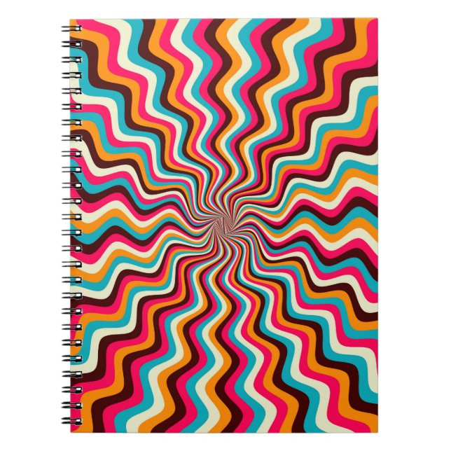 Cuaderno Funky wavy multicolor fondo arte 7. (Frente)